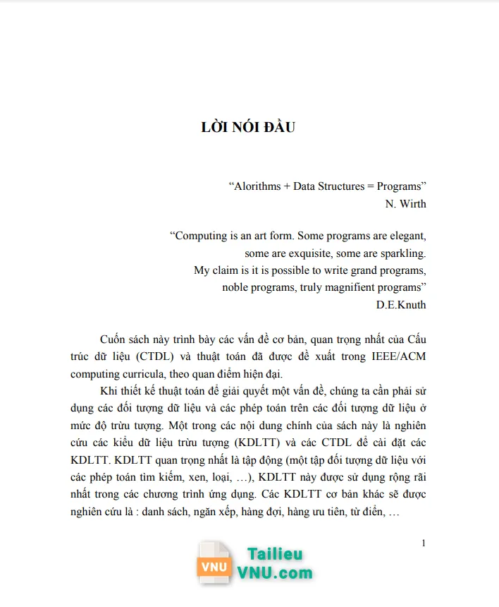 Giáo trình Cấu trúc dữ liệu và giải thuật - Đinh Mạnh Tường