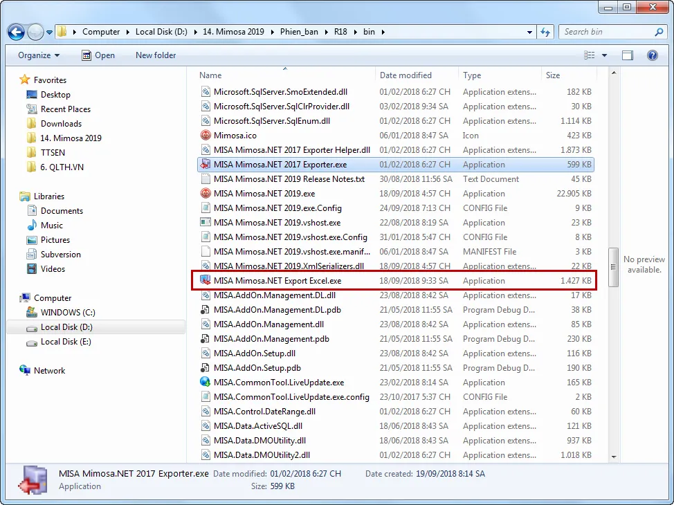 Khởi chạy từ thư mục bin
