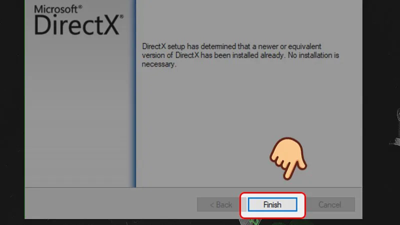 Hoàn tất cài đặt DirectX