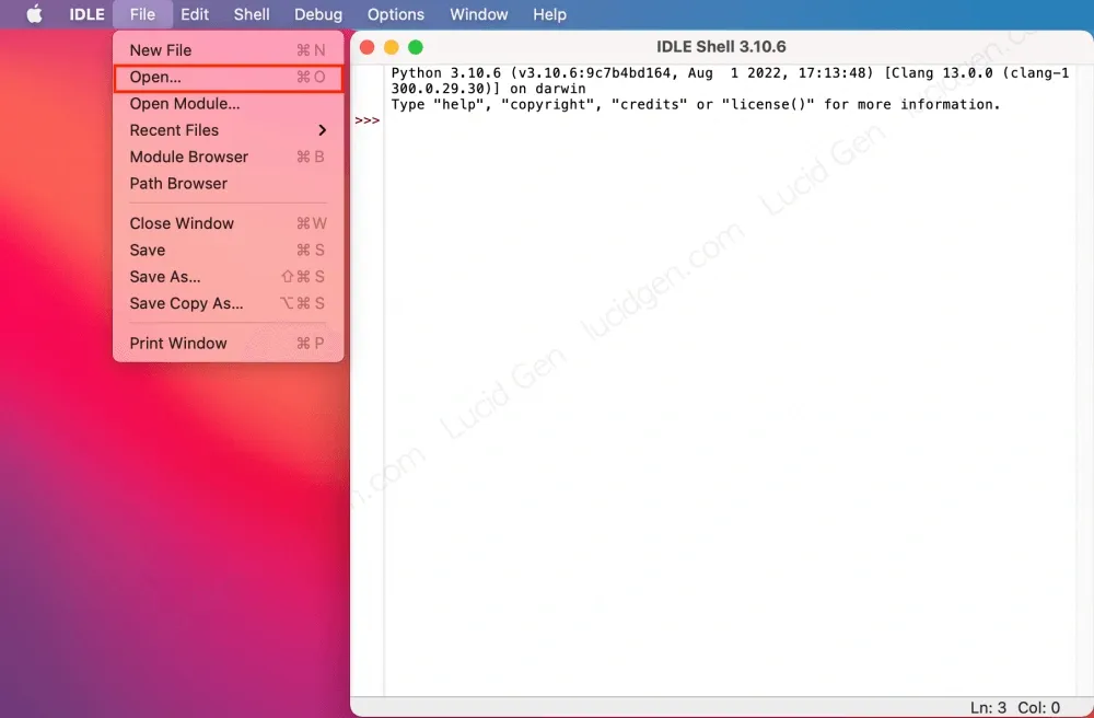 Cách chạy file Python bằng Python IDLE