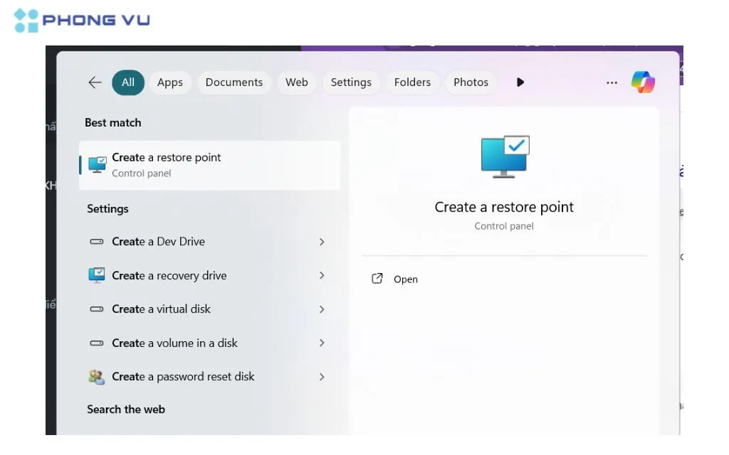 Khôi phục hệ thống là giải pháp cuối cùng nếu lỗi do sự biến đổi sâu trong registry và phần mềm