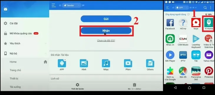 Bước 2: Tải phần mềm YI Home (Có thể chuyển phần mềm từ điện thoại sang tivi).
