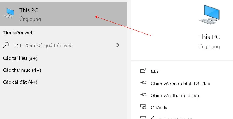 Nhấp chuột phải vào This PC để xem thông tin hệ điều hành