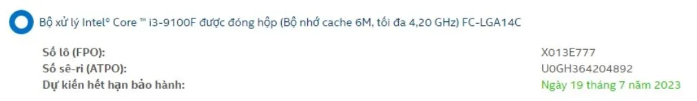 Hướng dẫn kiểm tra bảo hành CPU Intel nhanh chóng 3