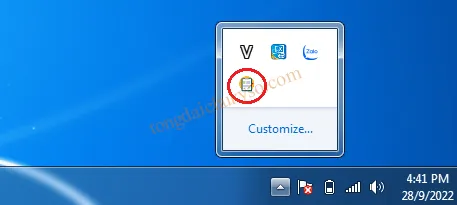 Trạng thái ứng dụng Java kým số trên khay hệ thống