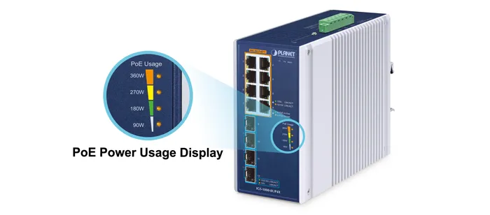 IGS-1000-8UP4X PoE LED Indicator