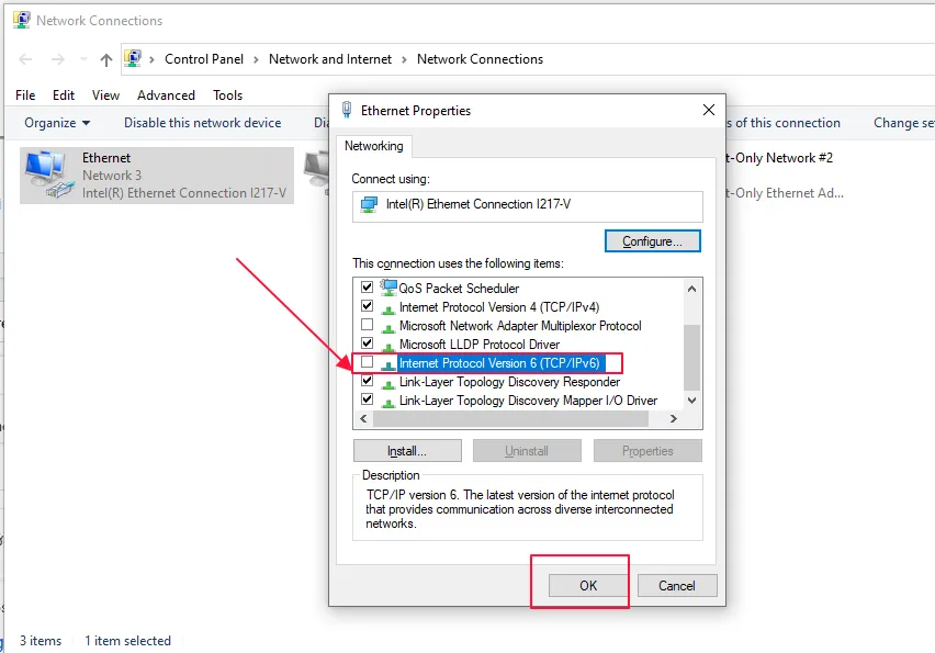 Cách tắt IPv6 trên windows 10