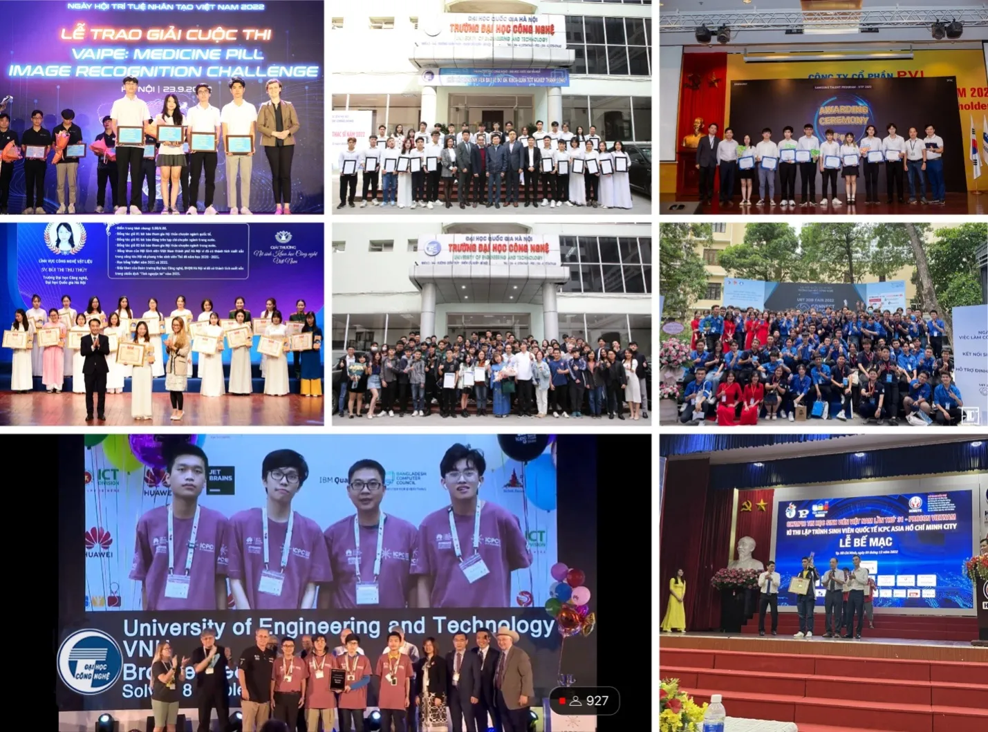 Sinh viên UET nhận học bổng và giải thưởng