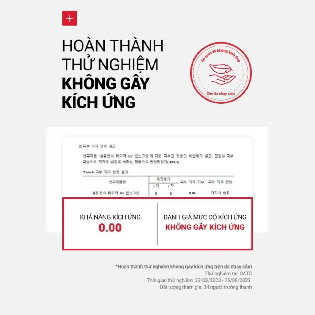Chứng nhận từ các chuyên gia da liễu Hàn Quốc về độ mượt mà của sản phẩm