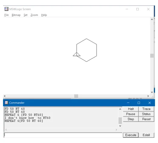 Kết quả thực hiện lệnh vẽ hình lục giác Lucgiac2
