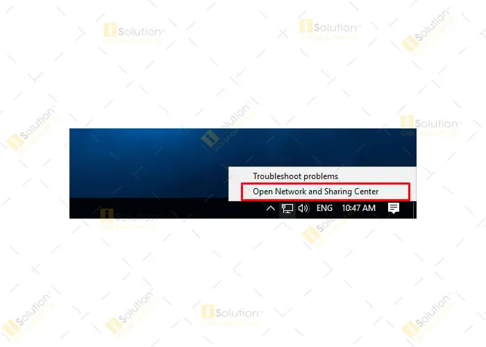 Mở Network and Sharing Center