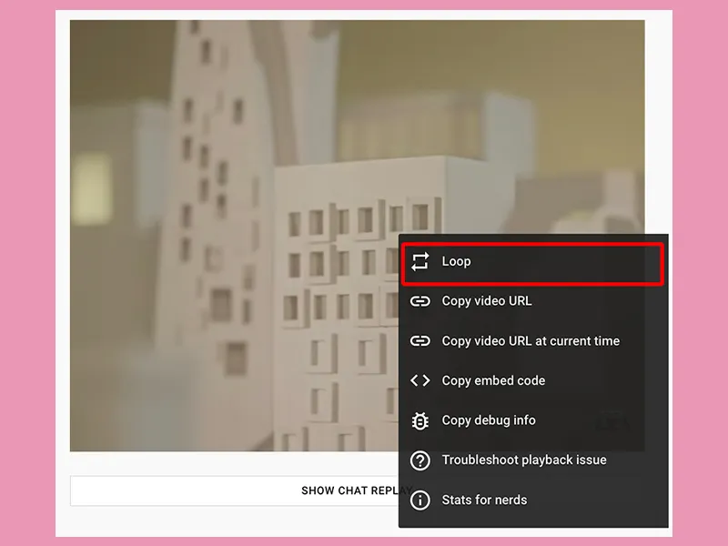 Kích hoạt tính năng vòng lặp giúp video tự động phát lại nhiều lần liên tục