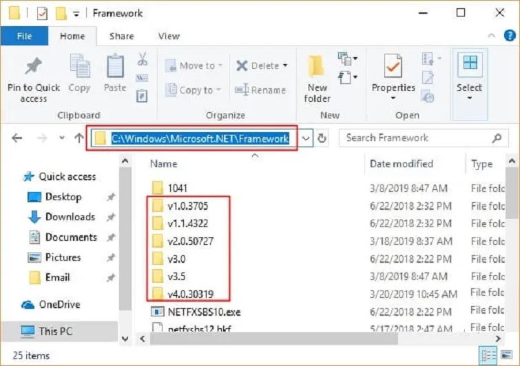 Thư mục .NET Framework