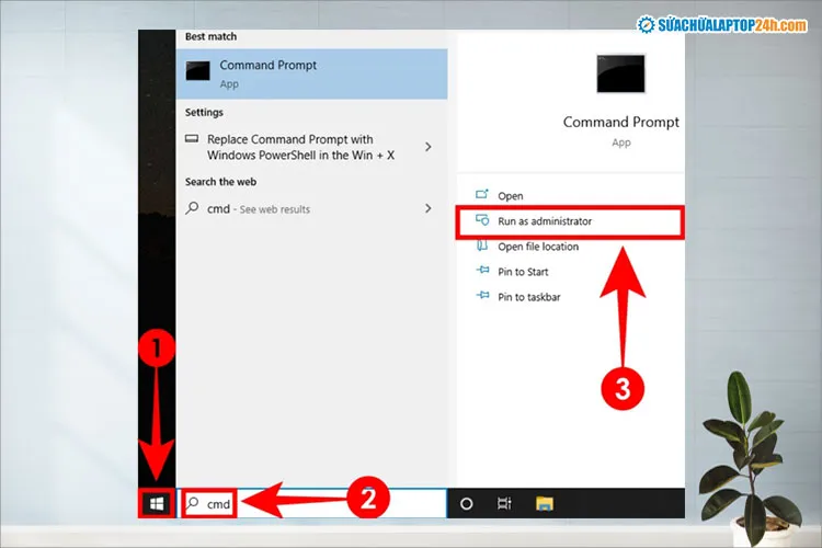 Thực hiện thứ tự như hình