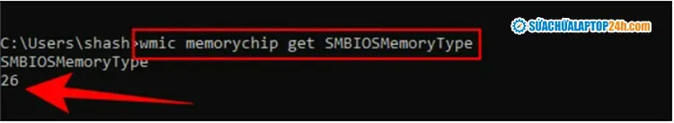 Nhập dòng lệnh và nhận kết quả như hình