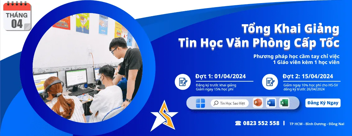 Lộ trình đào tạo các khóa học tin học văn phòng chuyên nghiệp tại trung tâm