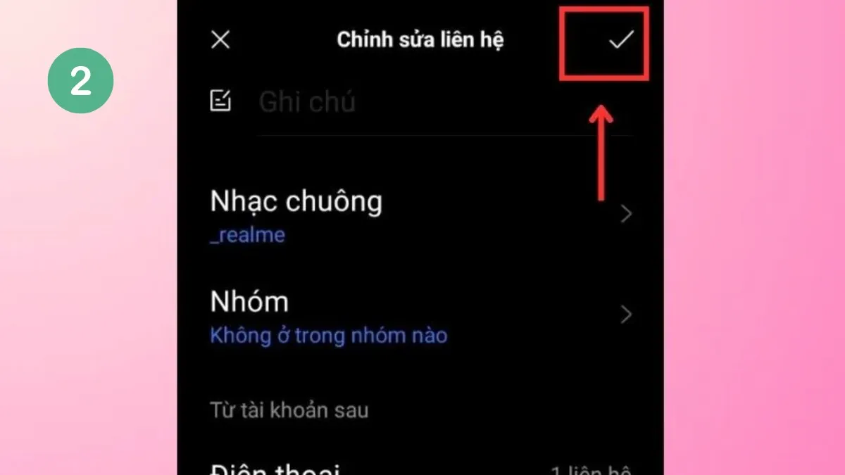 Lựa chọn giai điệu đặc trưng cho từng cá nhân và lưu lại cấu hình danh bạ