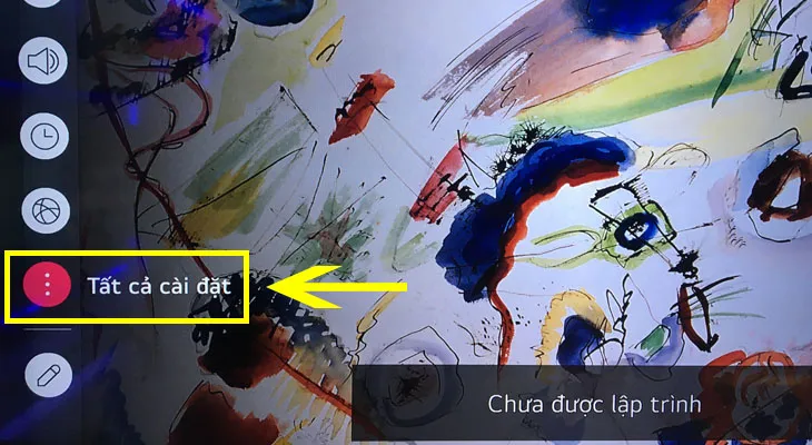 Lựa chọn mục Tất cả cài đặt để bắt đầu quá trình thay đổi cấu hình và đặt lại tivi