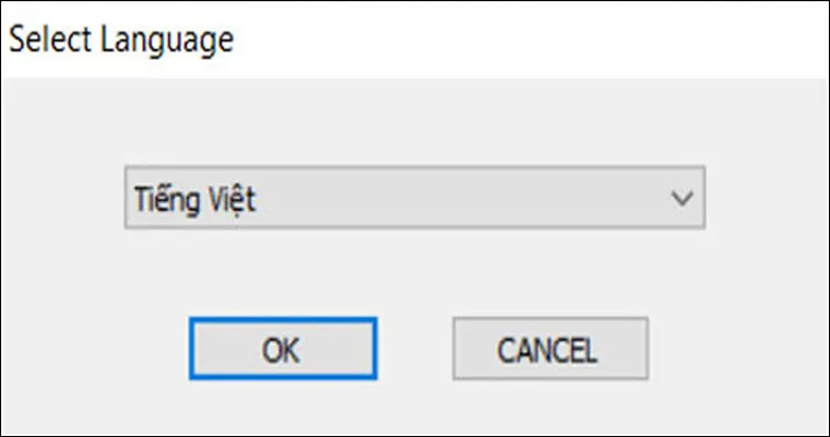 Lựa chọn ngôn ngữ Tiếng Việt cho trình cài đặt máy in Brother