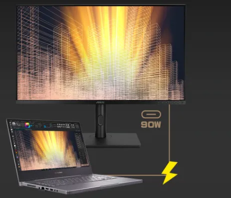 Bàn làm việc gọn gàng nhờ tính năng Hub USB và sạc USB-C trên PA329CV