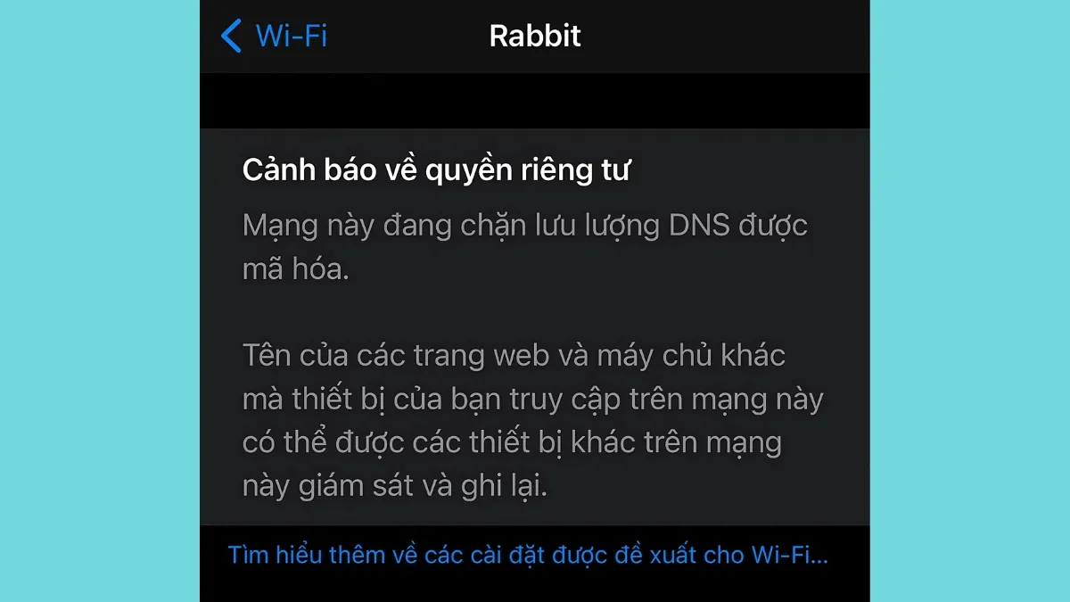 mạng này đang chặn lưu lượng dns được mã hoá