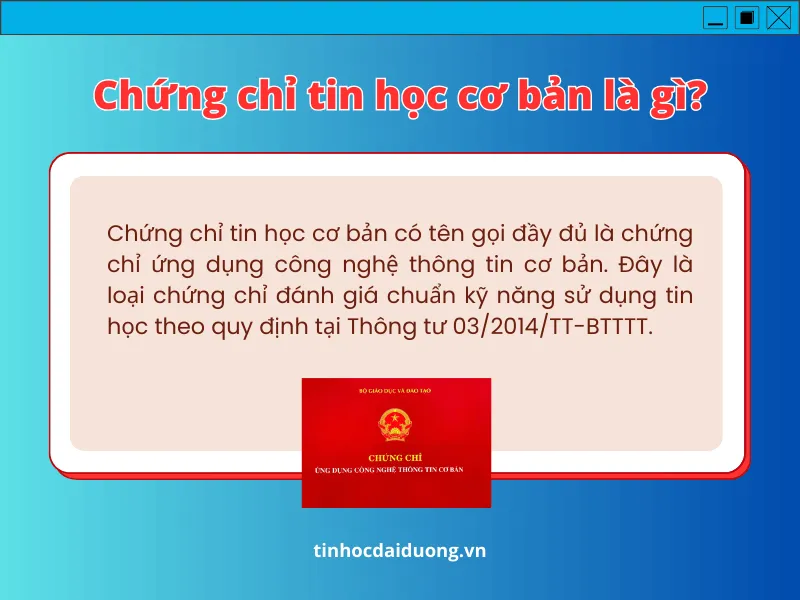Mẫu chứng chỉ tin học cơ bản chuẩn quy định của Bộ Giáo dục và Đào tạo