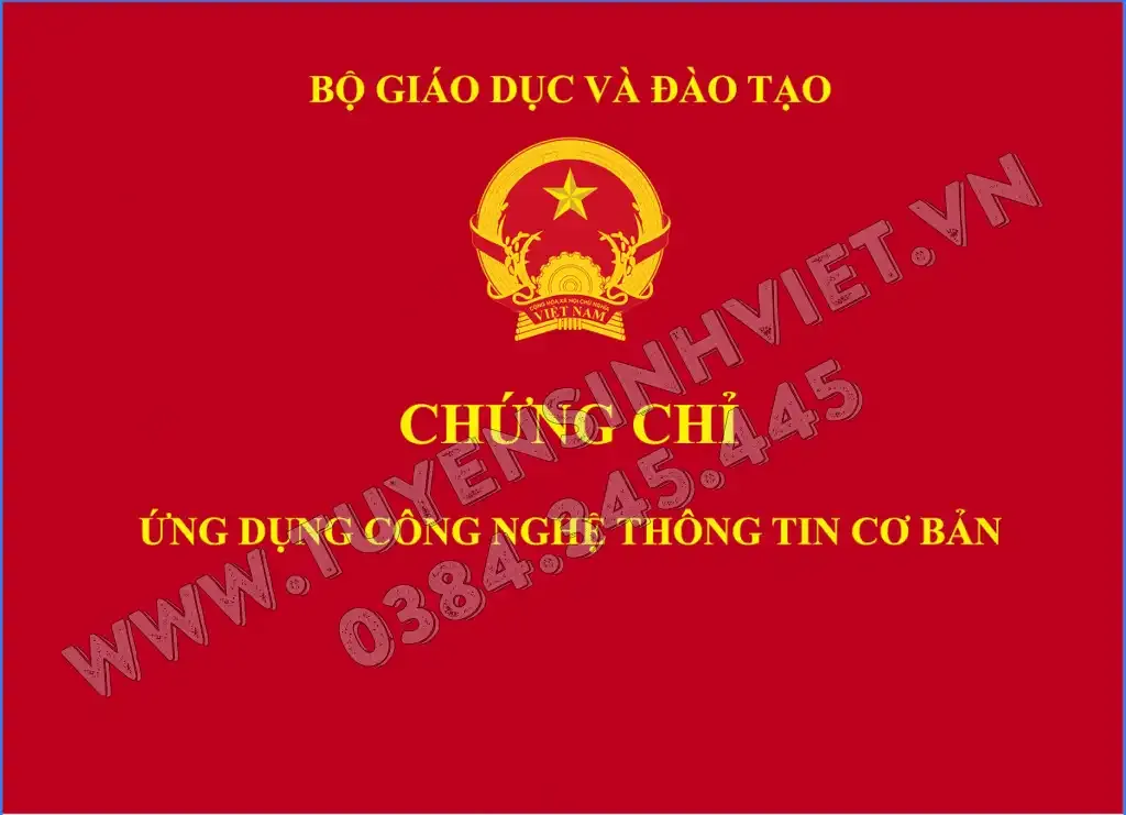 Mẫu chứng chỉ ứng dụng công nghệ thông tin cơ bản chuẩn quy định hiện hành