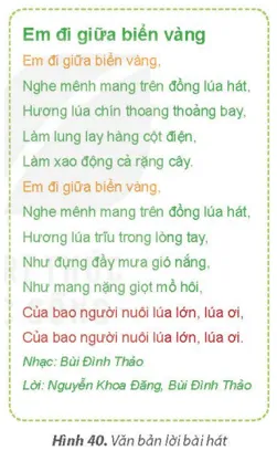 Mẫu nội dung bài hát dùng để thực hành các kỹ năng soạn thảo văn bản nâng cao