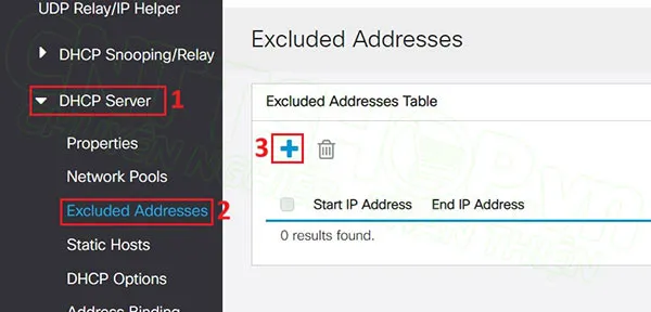 menu excluded addresses