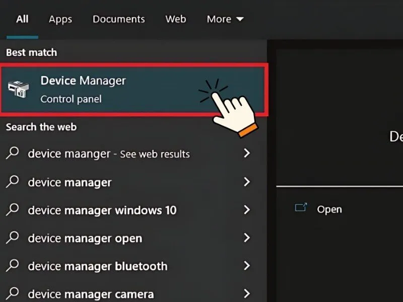 Mở Device Manager và chọn Print queues