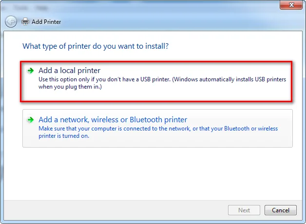 Mở Devices and Printers và chọn Add Printer
