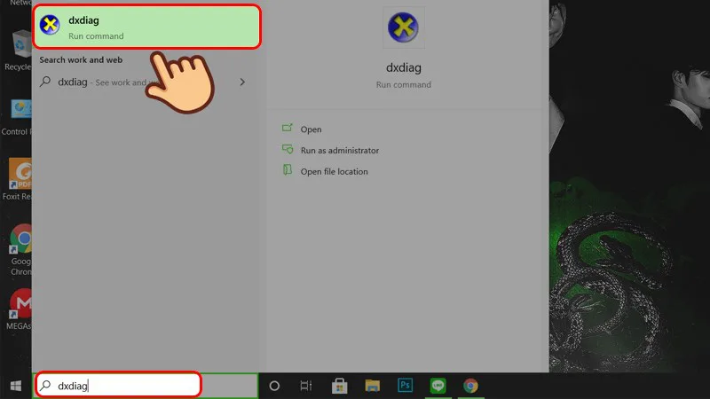 Mở dxdiag để kiểm tra DirectX