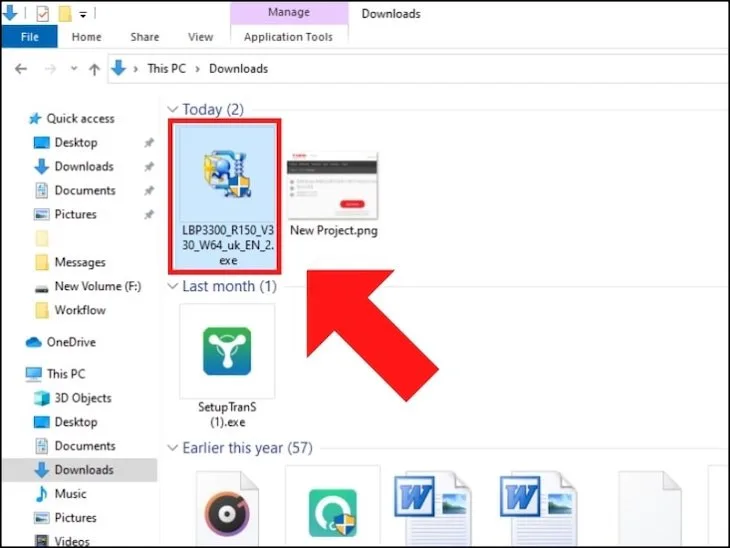 Mở file driver vừa tải xuống