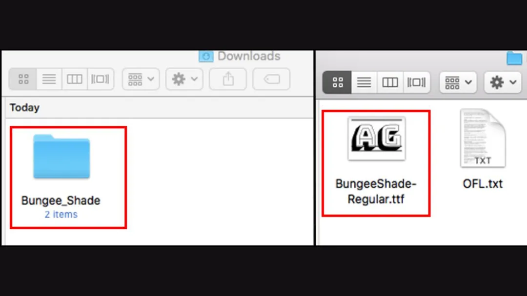 Mở file font chữ sau khi giải nén