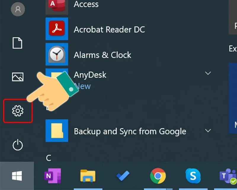 Mở Settings Windows 10