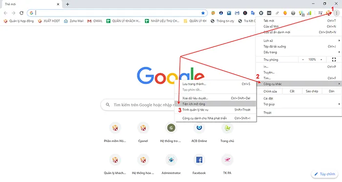 Truy cập trình quản lý Extension trên Chrome để cấu hình thuedientu.gdt.gov.vn java