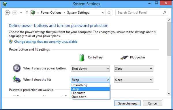 Chọn Do nothing khi đóng nắp laptop