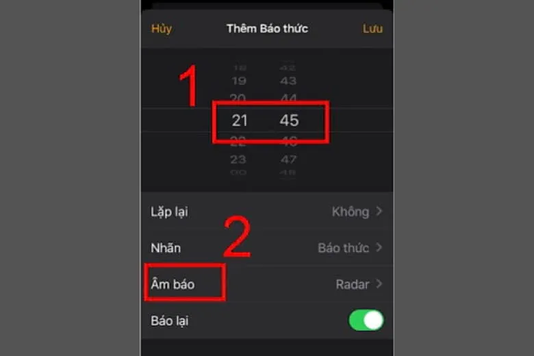 Người dùng lựa chọn bài hát yêu thích trong thư viện nhạc để làm âm thanh báo thức