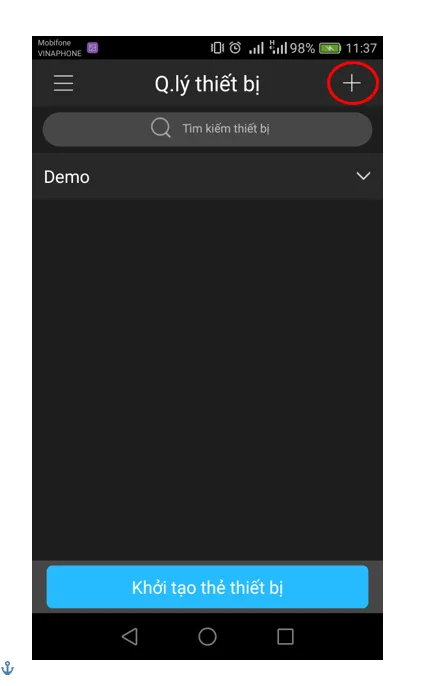 Nhấn dấu cộng để thêm camera mới