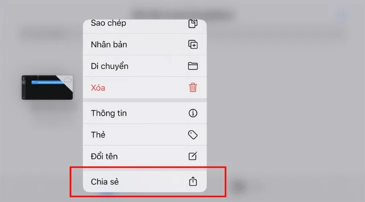 Nhấn giữ bài hát và chọn Chia sẻ