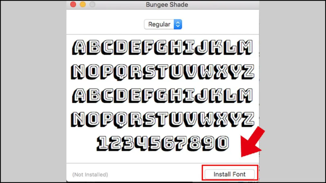 Nhấn Install Font để cài phông chữ mới