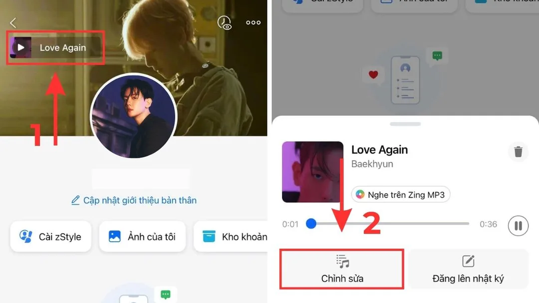 Nhấn Nhạc nền rồi Chỉnh sửa trên iPhone