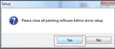 Nhấn Yes để xác nhận cài đặt