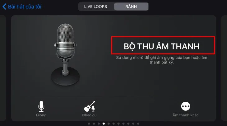Nhấp chọn Bộ thu âm thanh