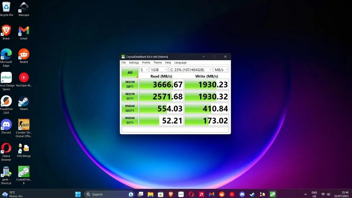 phần mềm CrystalDiskMark