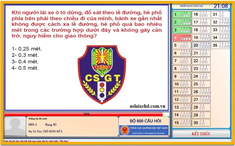 Hệ thống phần mềm mô phỏng sát hạch lái xe hạng C hiện đại
