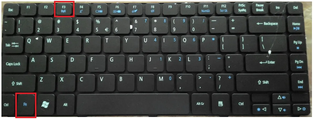 Phím tắt hỗ trợ cách cài wifi cho laptop Dell và Acer nhanh chóng trên bàn phím