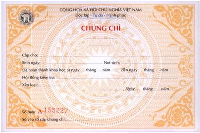 Phôi chứng chỉ tin học ứng dụng với đầy đủ thông tin chuyên môn cần thiết