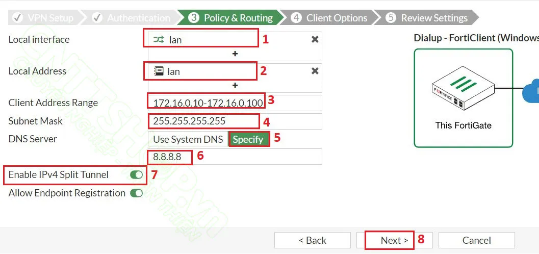 thiáº¿t láº­p cÃ¡ các thÃ´ng sá»‘ policy vÃ  routing