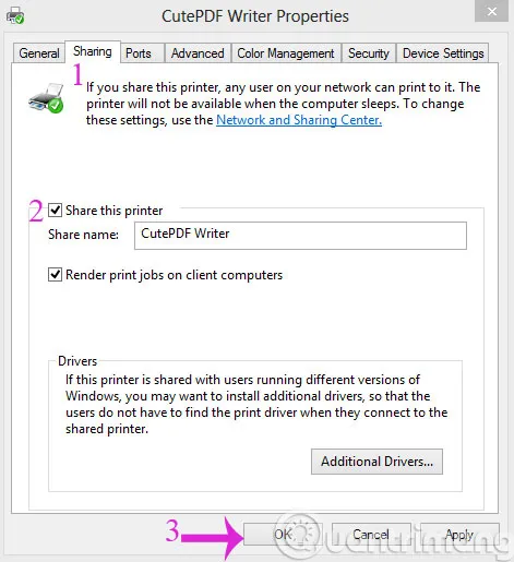 Xác nhận chia sẻ máy in qua giao thức SMB